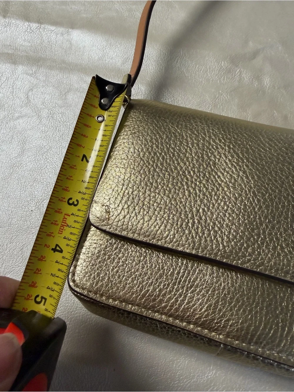 J. Crew Metallic Gold Pebbled Leather Crossbody Bag